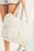 Bolso Tote Blanco Acolchado Grande | Detallia